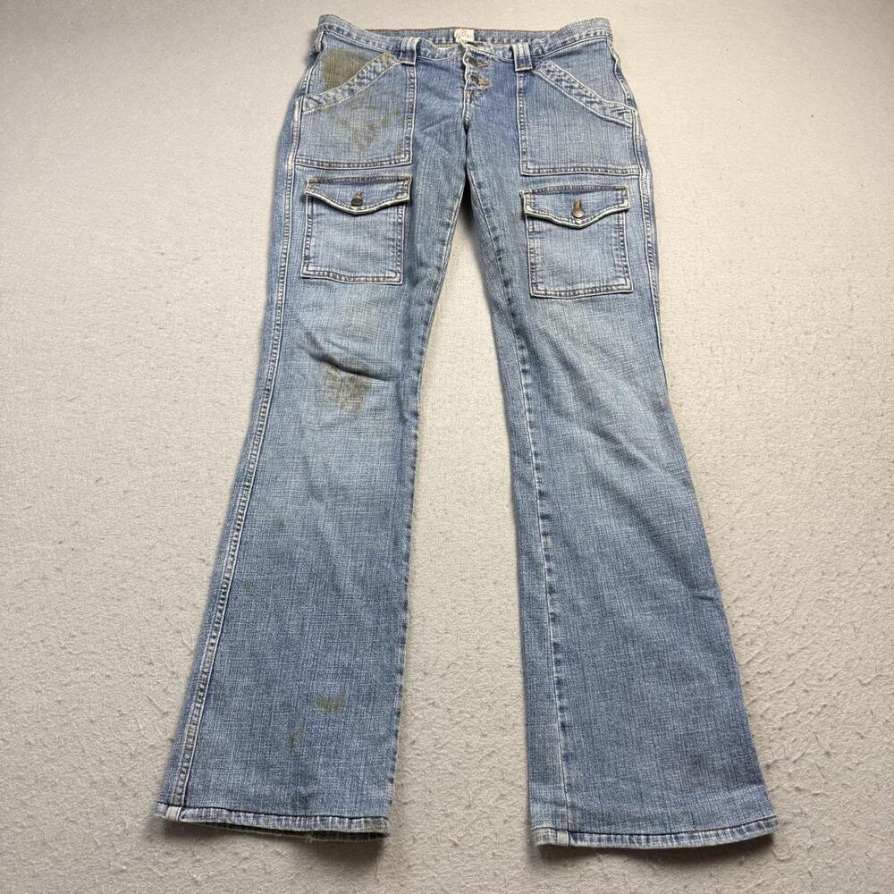 Light Wash Cargo Flare Denim Jeans